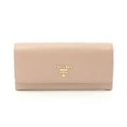 Pre-owned Leather wallets Prada Vintage , Beige , Dames