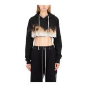 Zwarte Cropped Hoodie Terra Rick Owens , Black , Dames