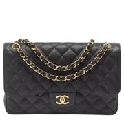 Pre-owned Leather chanel-bags Chanel Vintage , Black , Dames