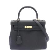 Pre-owned Leather handbags Hermès Vintage , Black , Dames