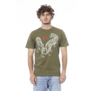 Korte mouw met logo print T-shirt Cavalli Class , Green , Heren