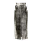 Geruite Wollen Rok Zwart Wit Dames Dolce & Gabbana , Multicolor , Dame...