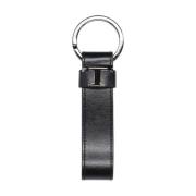 Leren Sleutelhanger met Metalen Ring Tod's , Black , Heren