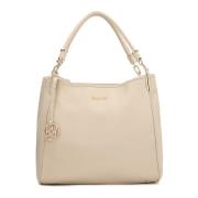 Ruime leren tas in neutrale beige kleur Kazar , Beige , Dames