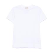 Wit Katoenen T-shirt Ronde Hals Korte Mouwen Semicouture , White , Dam...