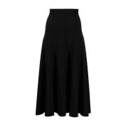 Zwarte Uitlopende Midi Rok met Hoge Taille Norma Kamali , Black , Dame...