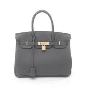 Pre-owned Leather handbags Hermès Vintage , Gray , Dames