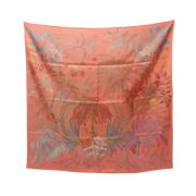 Pre-owned Silk scarves Hermès Vintage , Pink , Dames