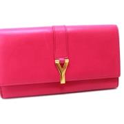 Pre-owned Leather wallets Yves Saint Laurent Vintage , Pink , Dames