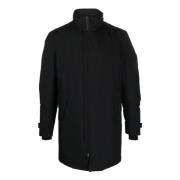 Zwarte Laminar Hoge Kraag Parka Herno , Black , Heren