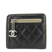 Pre-owned Leather wallets Chanel Vintage , Black , Dames