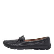 Pre-owned Leather flats Prada Vintage , Black , Dames