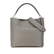 Pre-owned Leather shoulder-bags Fendi Vintage , Gray , Dames