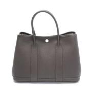 Pre-owned Leather handbags Hermès Vintage , Gray , Dames