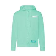 Katoenen hoodie met ritssluiting en logoprint Charles Design , Green ,...