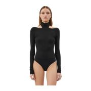 Diep Zwart Farah Body Top Amazuin , Black , Dames