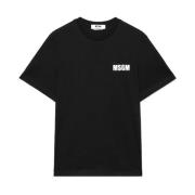 Zwart Impact Logo Jersey T-shirt Msgm , Black , Heren