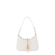 Ivoor Hobo Tas met Gouden Rits Elisabetta Franchi , Beige , Dames