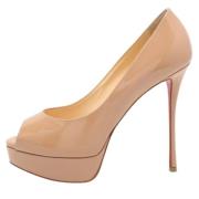 Pre-owned Leather heels Christian Louboutin Pre-owned , Beige , Dames