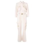 Lattice Jumpsuit Elisabetta Franchi , White , Dames