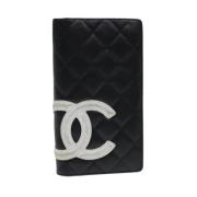 Pre-owned Leather wallets Chanel Vintage , Black , Dames