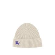 Kasjmier Beanie Muts - Wit Burberry , Beige , Unisex