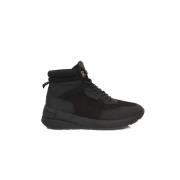 Zwarte Leren Hoge Top Sneaker Cerruti 1881 , Black , Heren