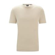 Katoenen T-shirt met Rubberen Logo Thompson Hugo Boss , White , Heren