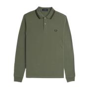 Lange mouw groene polo met rand Fred Perry , Green , Heren