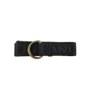 Zwart Stoffen College Riem met Logo Karl Kani , Black , Heren