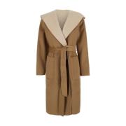 Hooded wollen wikkeljas beige Michael Kors , Beige , Dames