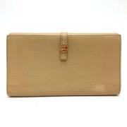 Pre-owned Leather wallets Chanel Vintage , Beige , Dames