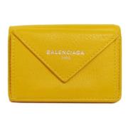 Pre-owned Leather wallets Balenciaga Vintage , Yellow , Dames