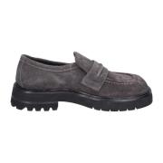 Vintage Suède Loafers voor Mannen Moma , Gray , Heren