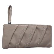 Satin Dames Clutch Tas Made in Italia , Beige , Dames