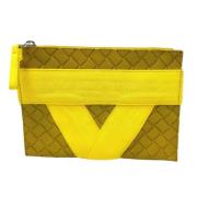 Pre-owned Leather clutches Bottega Veneta Vintage , Yellow , Heren