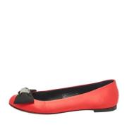 Pre-owned Satin flats Giuseppe Zanotti Pre-owned , Red , Dames