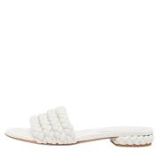 Pre-owned Leather flats Gianvito Rossi Pre-owned , White , Dames