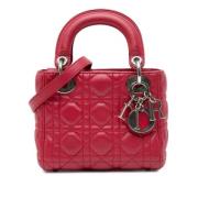 Pre-owned Leather handbags Dior Vintage , Red , Dames