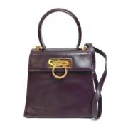 Pre-owned Leather handbags Salvatore Ferragamo Pre-owned , Purple , Da...