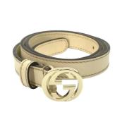 Pre-owned Leather belts Gucci Vintage , White , Dames