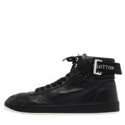 Pre-owned Leather sneakers Louis Vuitton Vintage , Black , Heren