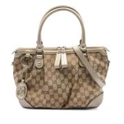 Pre-owned Canvas handbags Gucci Vintage , Beige , Dames