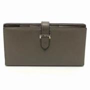 Pre-owned Leather wallets Hermès Vintage , Gray , Dames