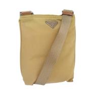 Pre-owned Nylon shoulder-bags Prada Vintage , Beige , Dames