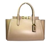 Pre-owned Leather handbags Coach Pre-owned , Beige , Dames