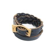 Pre-owned Leather bracelets Yves Saint Laurent Vintage , Blue , Unisex