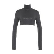 Grijze Metallic Longsleeve Top Norma Kamali , Gray , Dames