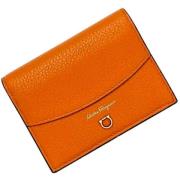 Pre-owned Leather wallets Salvatore Ferragamo Pre-owned , Orange , Dam...