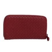 Pre-owned Leather wallets Bottega Veneta Vintage , Red , Dames